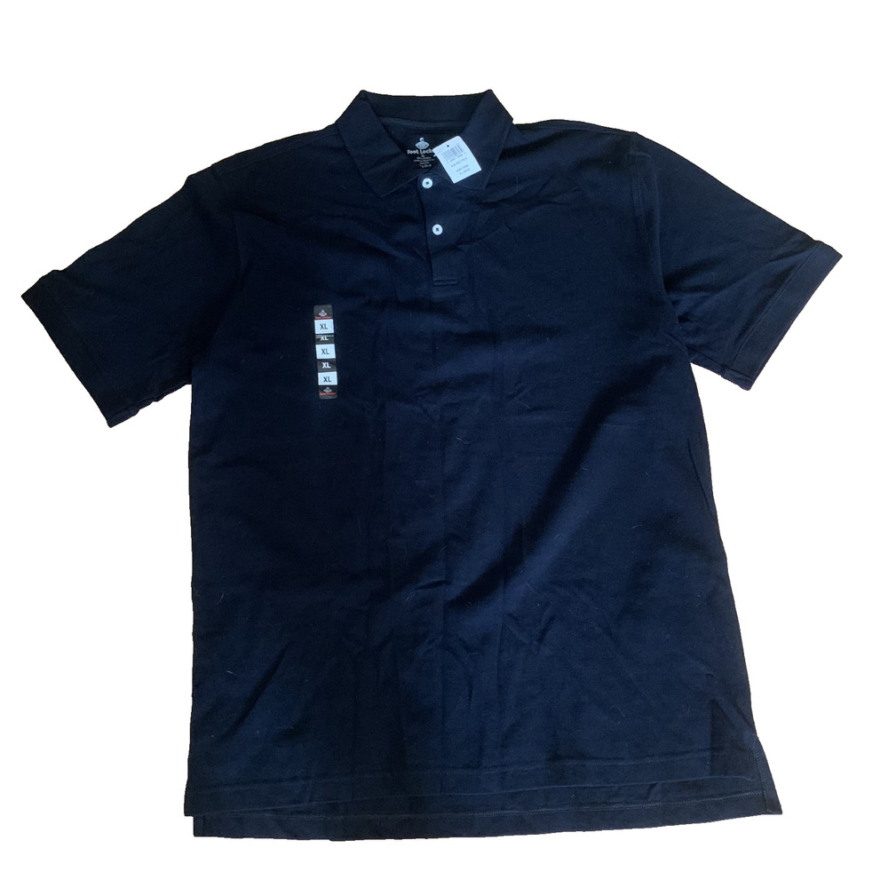 NWT FOOT LOCKER‎ MEN'S BLACK SHORT SLEEVE 100% COTTON POLO SHIRT SIZE XL